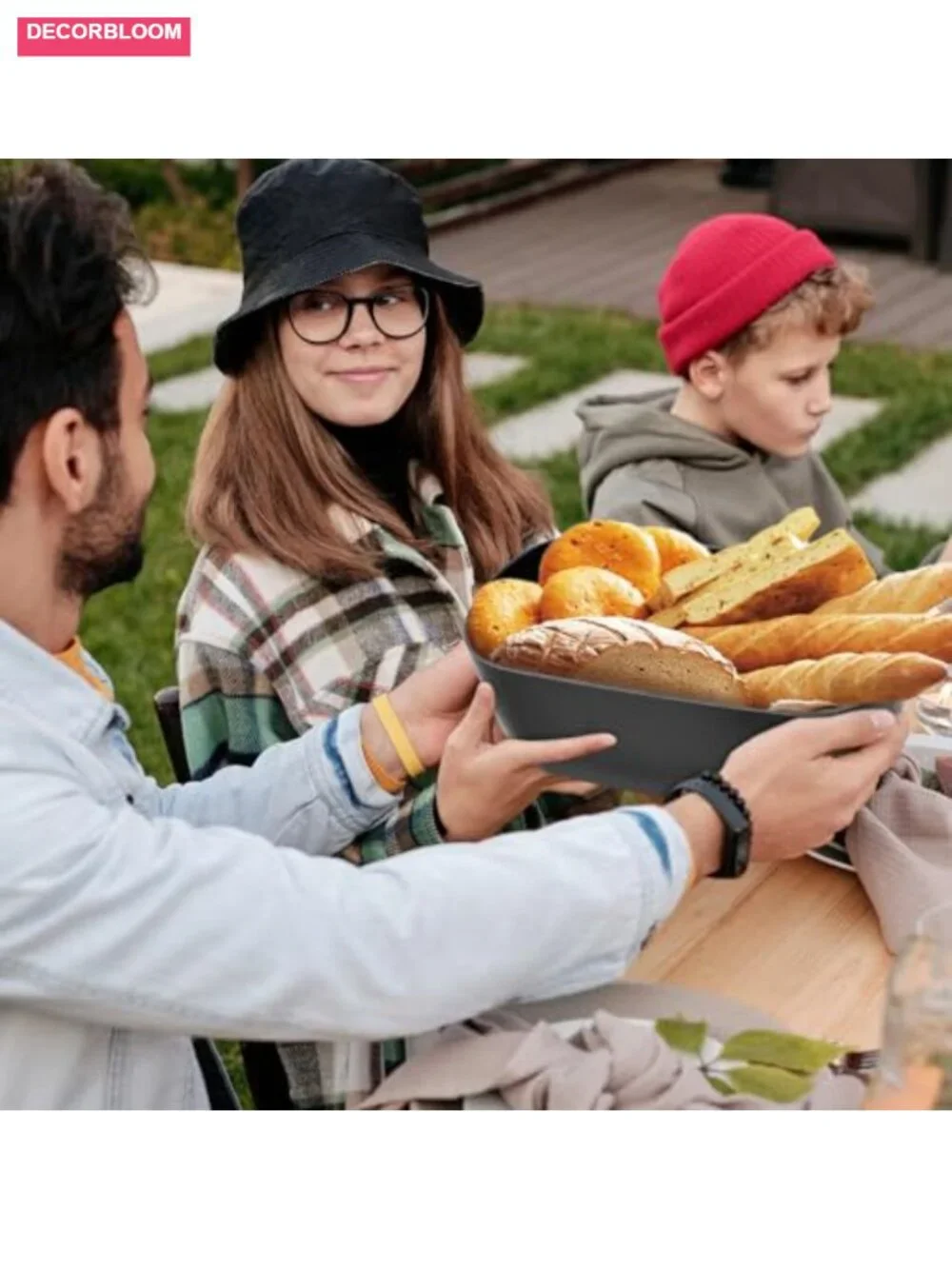 Bamboo Fiber Bread Box with Reversible Cutting Board Lid, Ventilated Kitchen